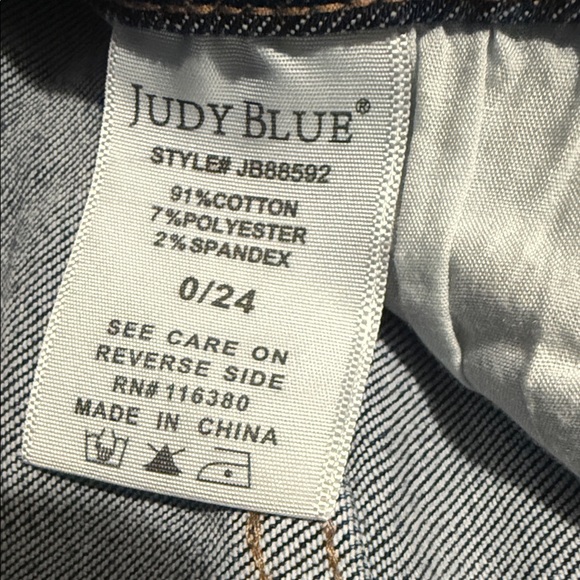 Judy Blue Los Angeles Distressed Wide Leg Jeans Sz 0/24 | Stretch High Rise - Picture 10 of 14